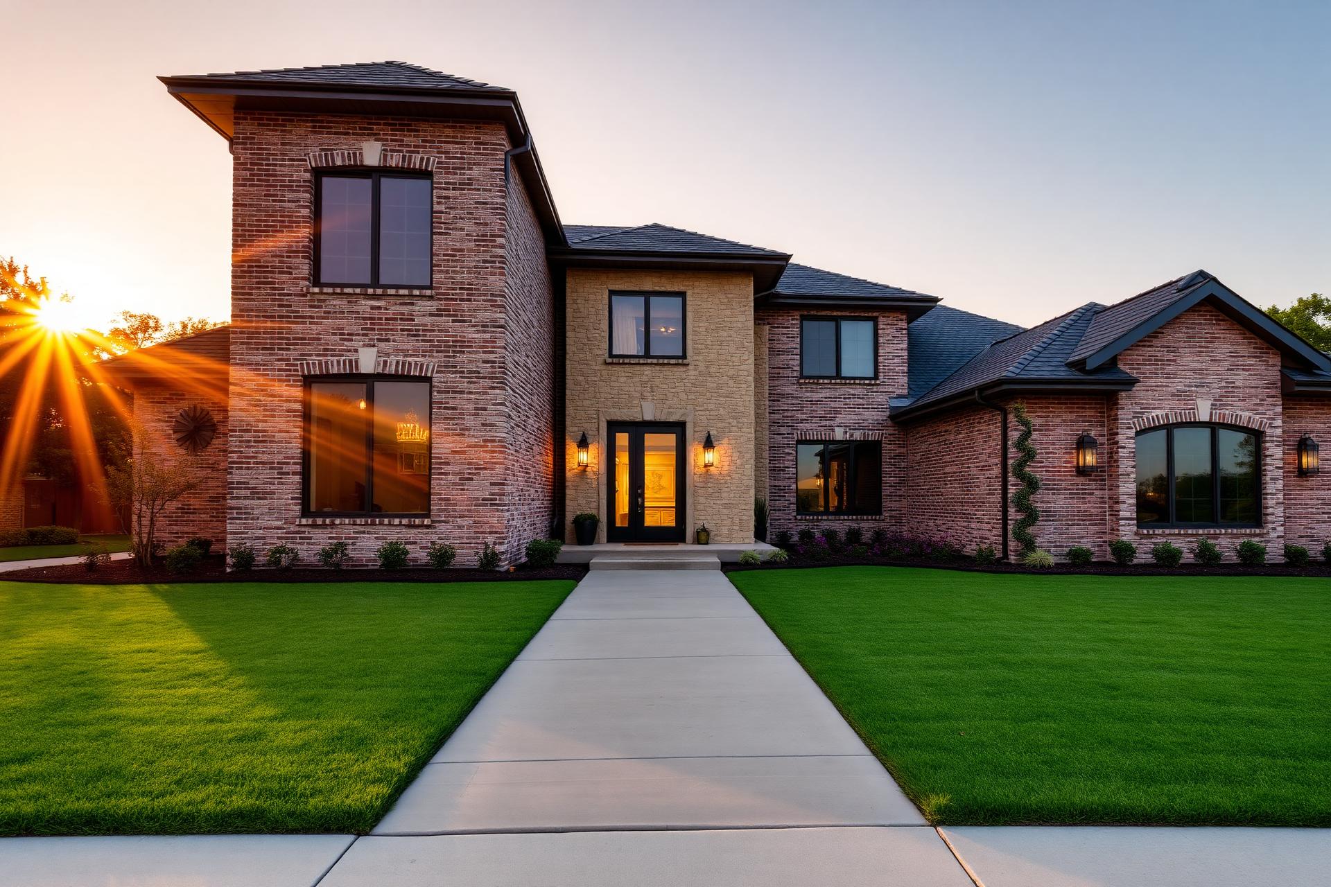 Luxury Southeast Texas home at sunset